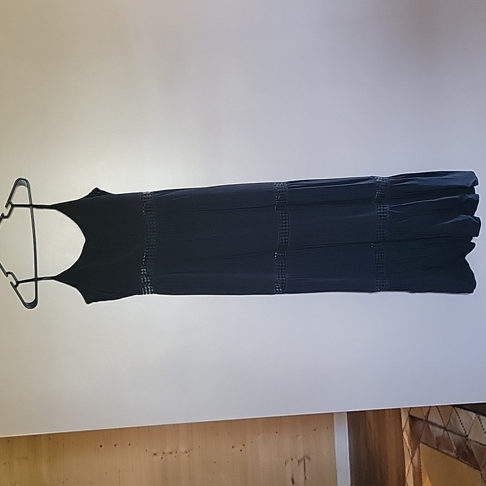 Black Maxi Dress With Buttons And Cut-Out Detail